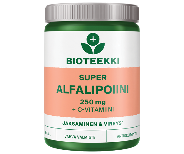 Bioteekin Super Alfalipoiini 250 mg + C-vitamiini