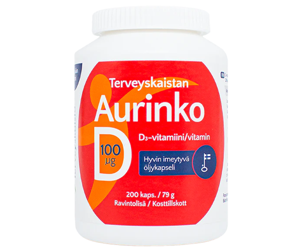 Terveyskaista Aurinko D 100 µg 200 kaps