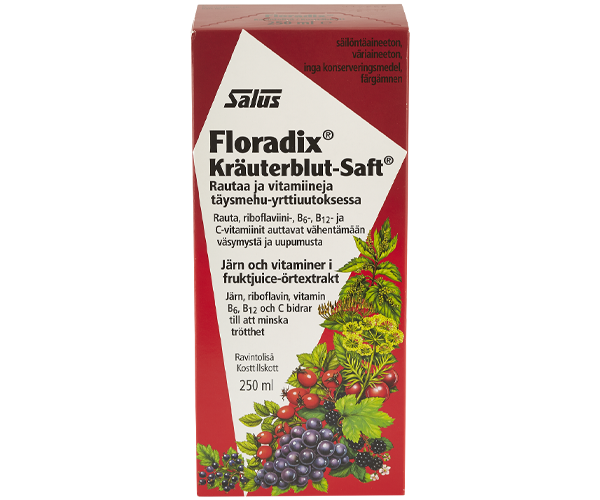 Floradix Kräuterblut-saft 
Rautaa ja vitamiineja 