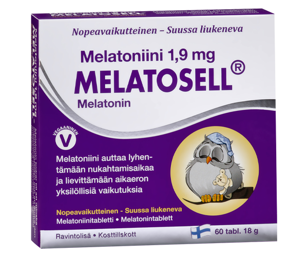 Melatosell 
Nopeavaikutteinen suussa liukeneva melatoniinitabletti