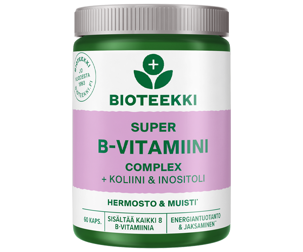 BioteekinSuper B-vitamiini Complex + koliini&inositoli 60 kaps