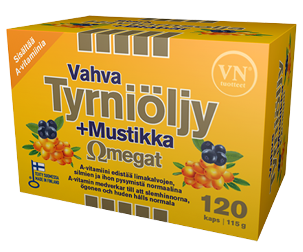 Via Naturale Vahva Tyrniöljy+Mustikka Omegat 120 kaps