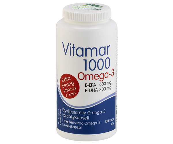 Vitamar 1000 etyyliesteröity Omega-3 kalaöljykapseli