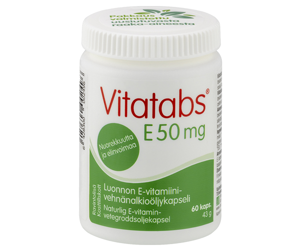 Vitatabs E50 mg luonnon E-vitamiini-vehnänalkioöljykapseli